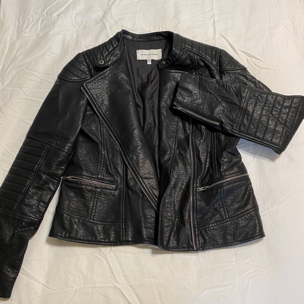 Faux Leather Moto Jacket
